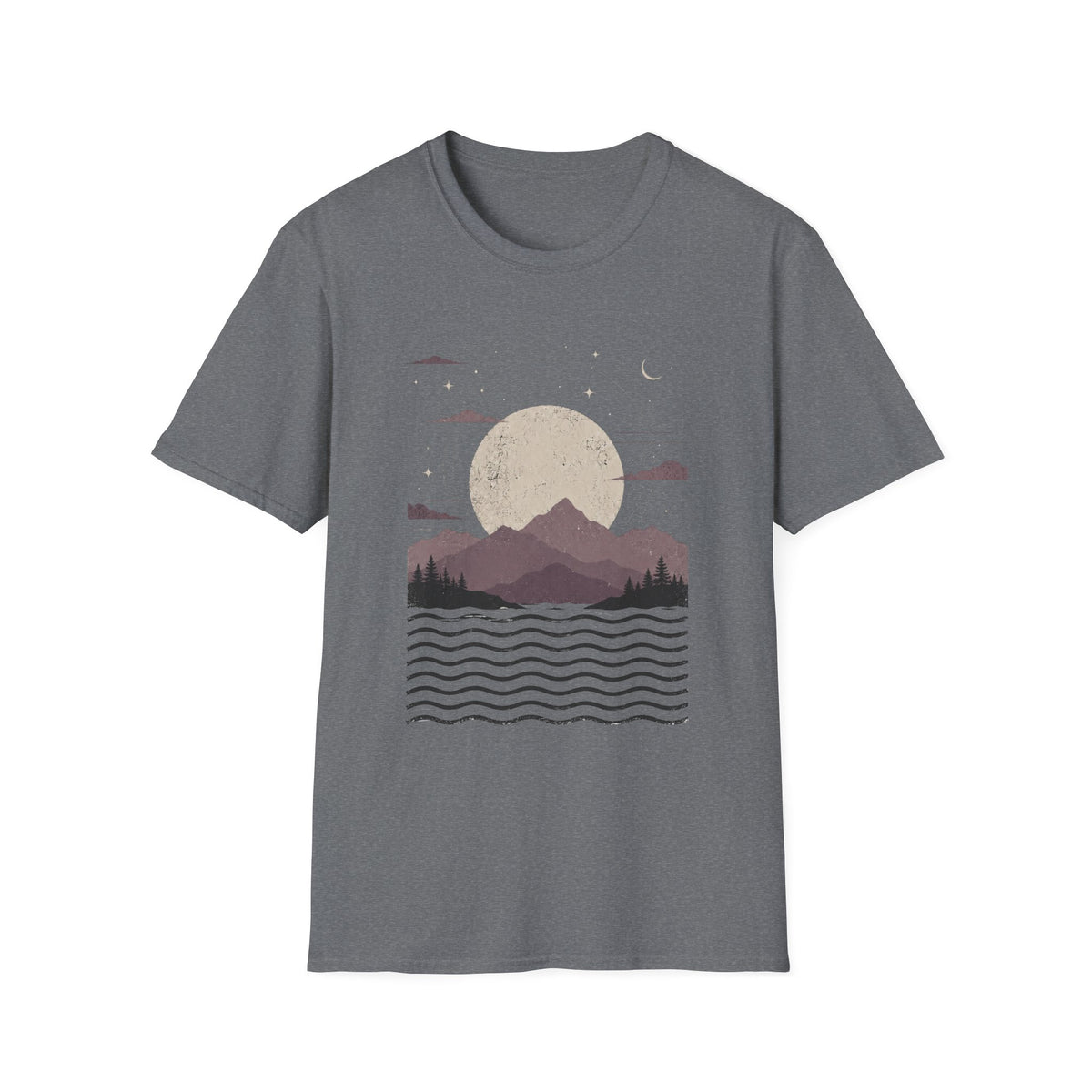 Mauve Mountain Moonrise T-Shirt