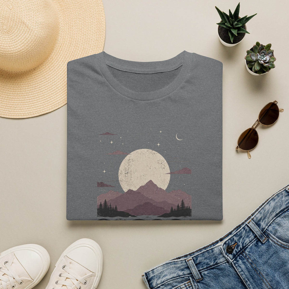 Mauve Mountain Moonrise
