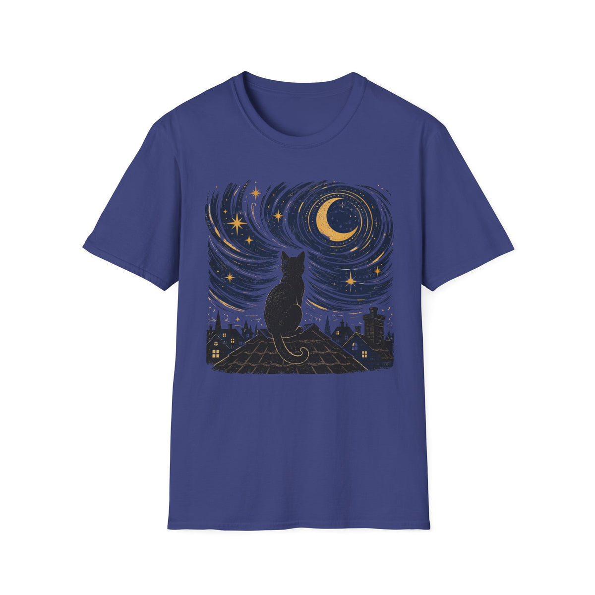 Stargazer Cat Rooftop T-Shirt