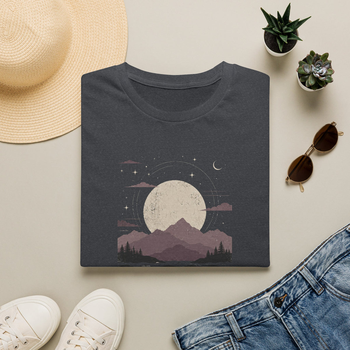 Mauve Mountain Moonrise